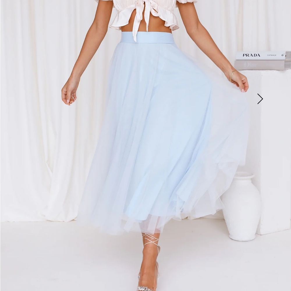 Hello Molly Sky Blue A-Line Skirt
